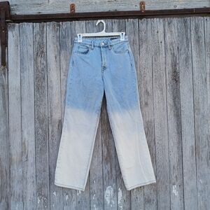 Blank NYC Womens Sz 25 The Baxter Ribcage Straight Leg Ombre Button Fly Highrise